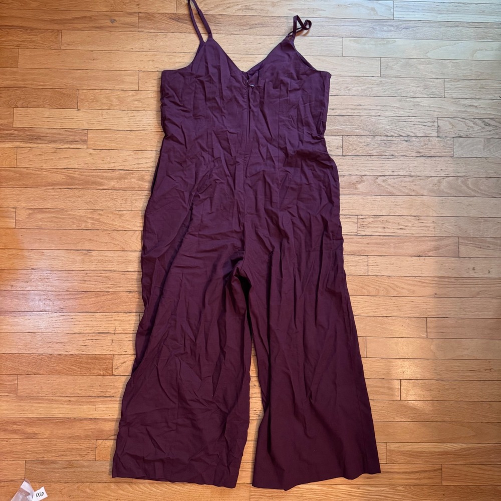 A New Day Womens XL Sleeveless Wide Leg Jumpsuit Mauve Wine Purple NWT - Picture 6 of 9